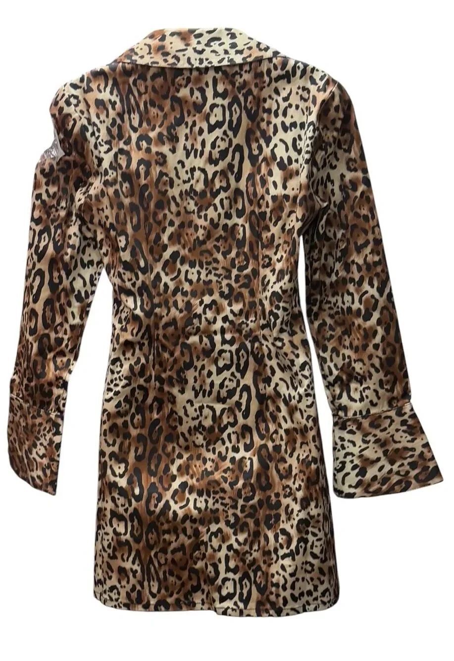 Cinq a Sept Mckenna Leopard Print Mini Dress in Brown NWT Size 2 - Picture 6 of 9